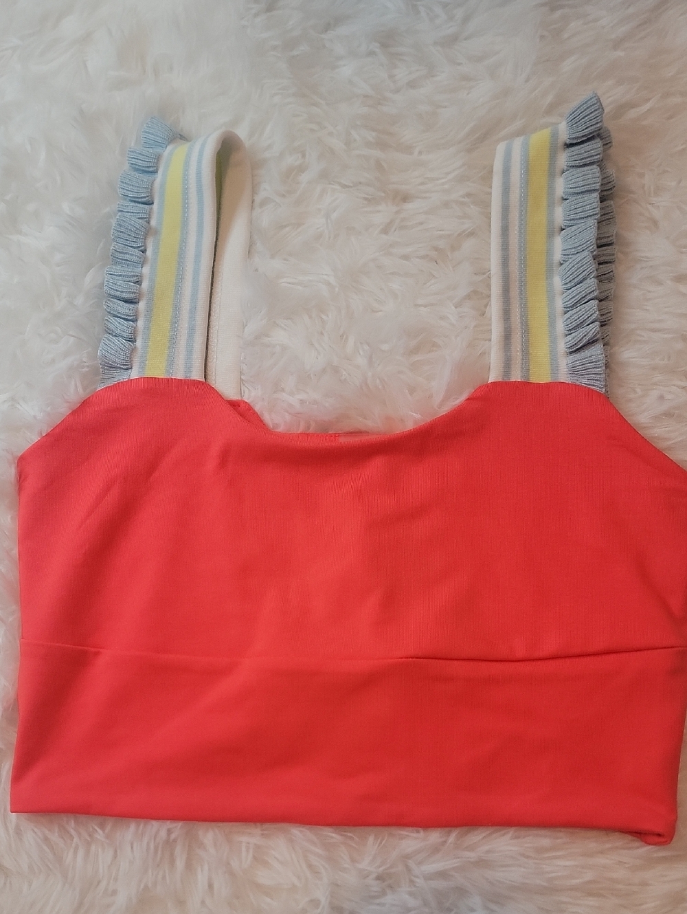 NWT As Revival Playful Pace Ruffle Tank In Coral. Small - Picture 3 of 8